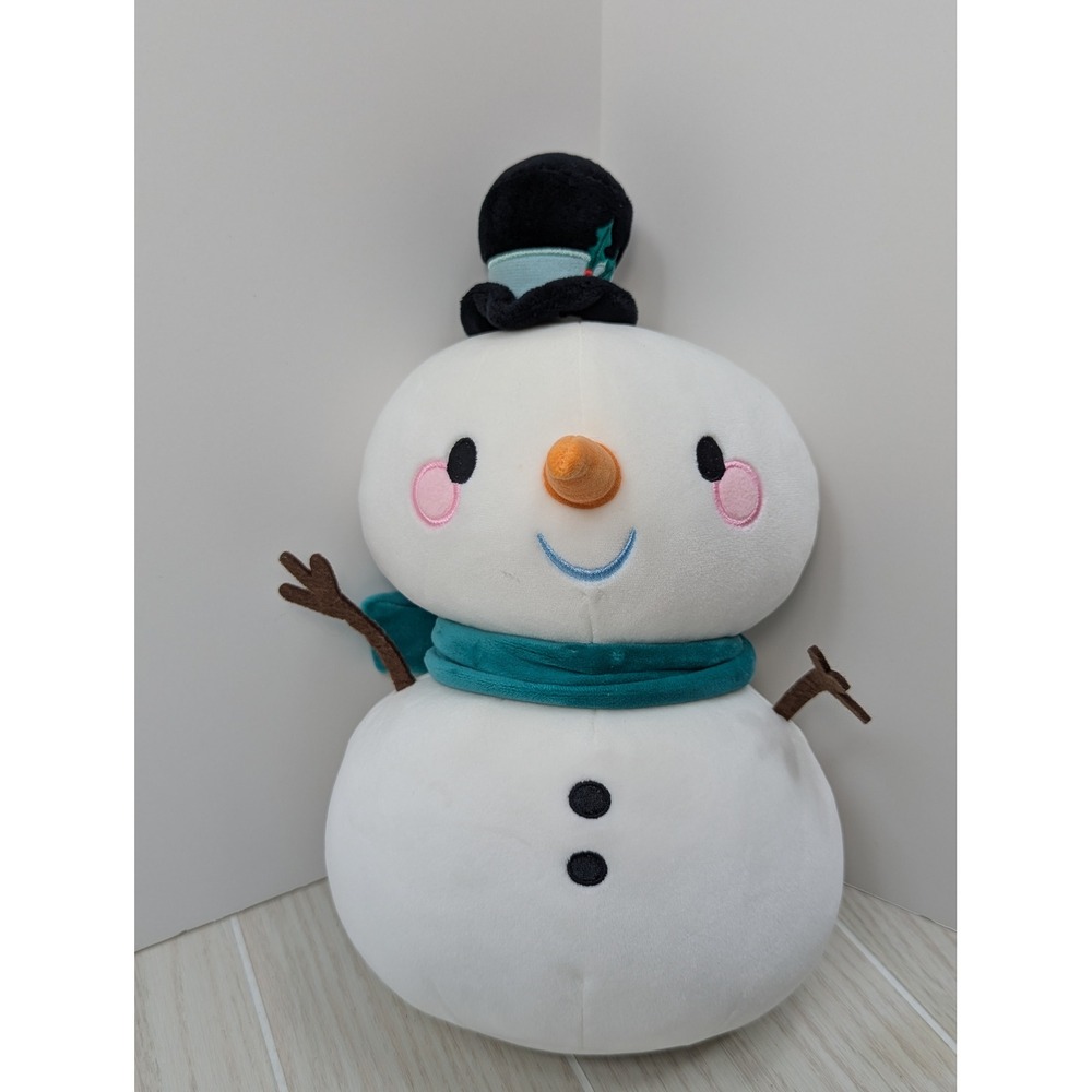 Pop! Snowman Plush Toy Squishy Teal Scarf Black Top Hat